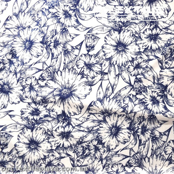 Супер софт цветы 3810D33C1 синие, белый