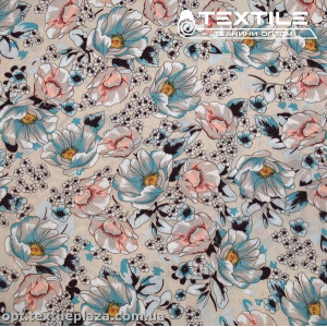 Супер софт цветы 4065D166C1 розово-голубые, пудровый