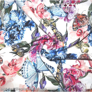 Супер софт цветы 3810D11C1 розово-синие, белый