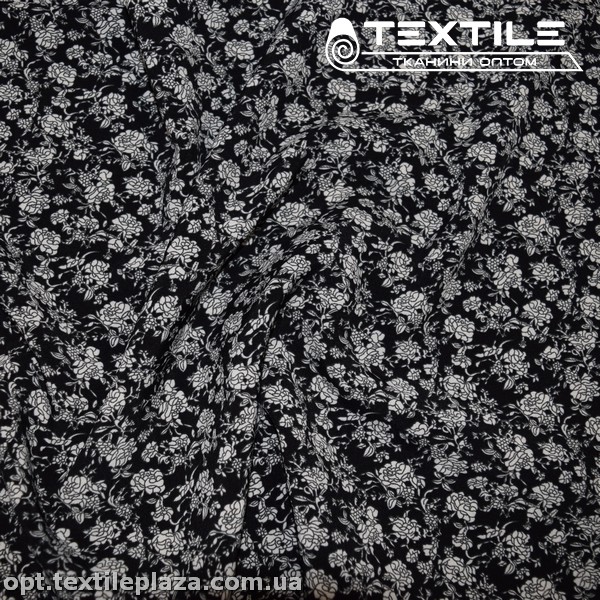 Супер софт цветы 4065D8C1 белые, черный