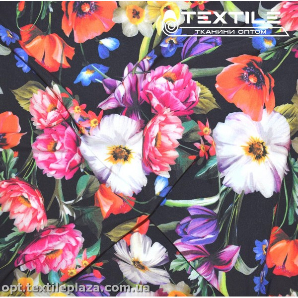 Супер софт цветы 4077D14C1 красно-белые, черный