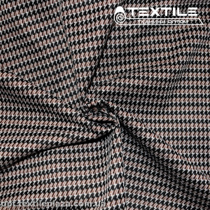 Трикотаж демисезонный цветной 3767D13C1 гусиная лапка, розово-черный