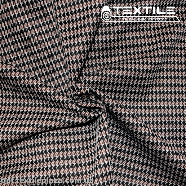 Трикотаж демисезонный цветной 3767D13C1 гусиная лапка, розово-черный