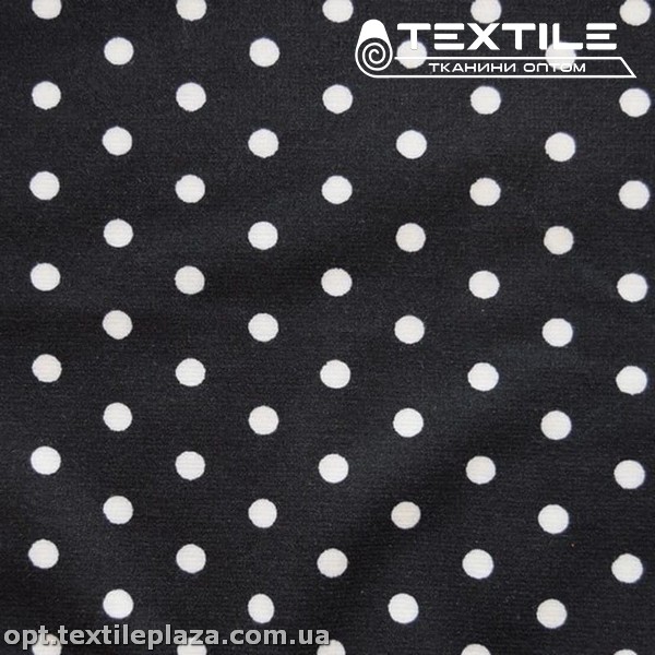 Трикотаж демисезонный цветной 3157D1C1 горошек, темно-синий