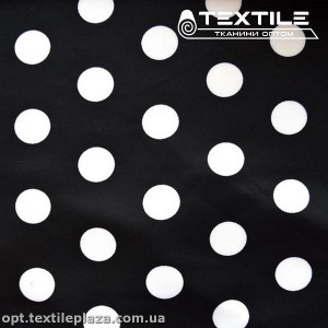 Трикотаж демисезонный цветной 2098D1C1 горошек, темно-синий