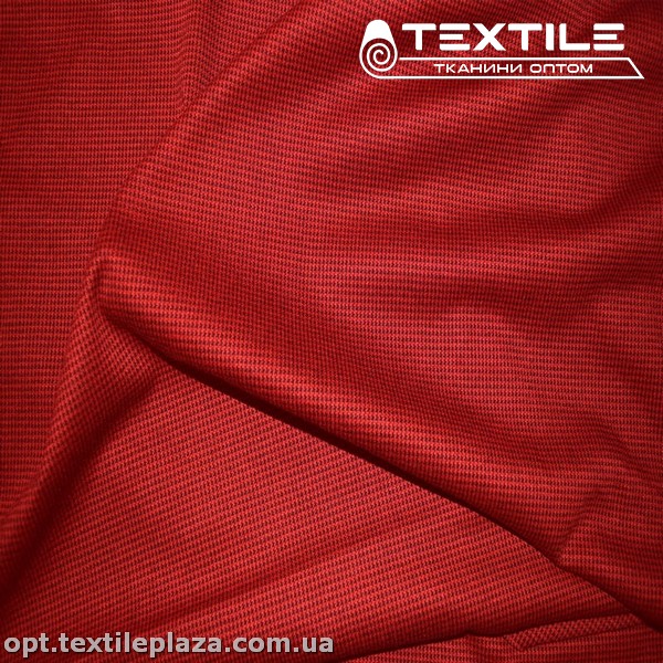 Трикотаж демисезонный цветной 4081D3C3 гусиная лапка, темно-красный