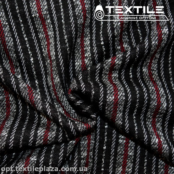Трикотаж демисезонный цветной 3749D4C3 полоска, красно-черный