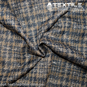 Трикотаж демисезонный цветной 3836D20C3 гусиная лапка, бежево-серый