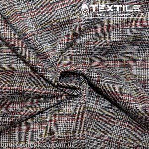 Трикотаж демисезонный цветной 3767D10C1 клетка, красно-серый