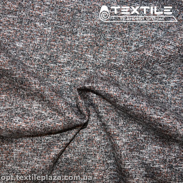 Трикотаж демисезонный цветной 3836D19C2 рогожка, красно-серый