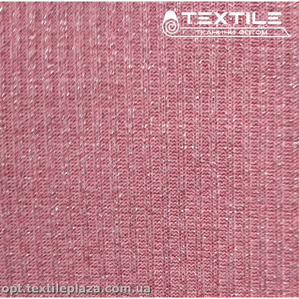 Трикотаж резинка демисезонный 12457C3 (2 мм) люрекс, розовый