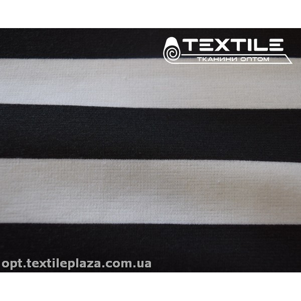 Трикотаж демисезонный цветной 9631D10C1 полоска, черно-белый
