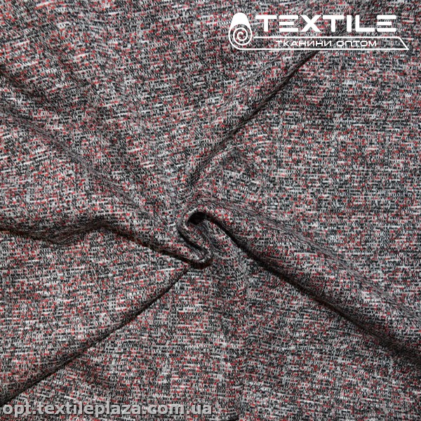 Трикотаж демисезонный цветной 3836D19C3 рогожка, бордово-серый