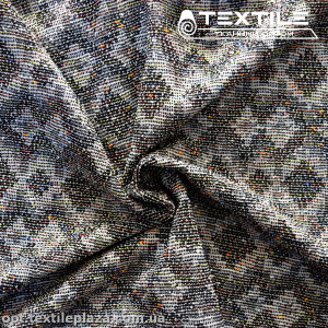 Трикотаж жаккард демисезонный 3761D2C узор, серый