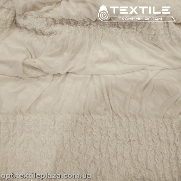 Трикотаж жаккард летний 82164D12C1 воланы, белый