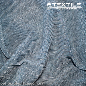 Трикотаж люрекс нарядный 3152D1C2 гофре, серо-голубой