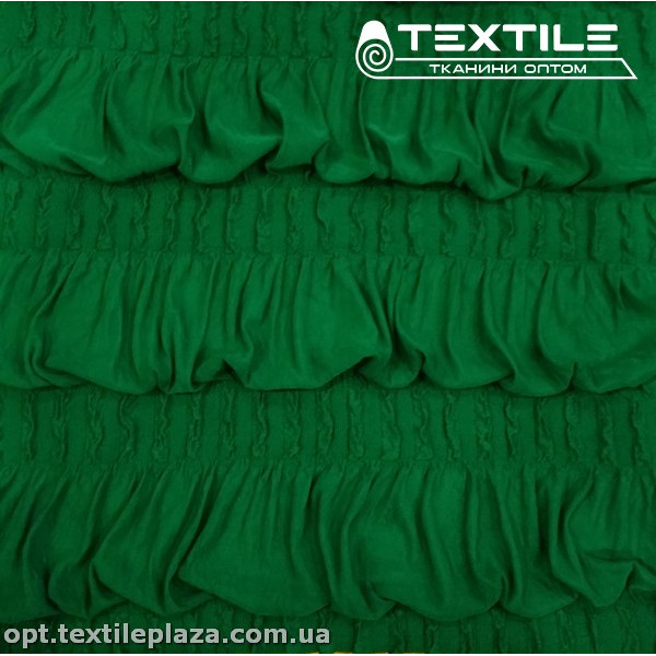 Трикотаж жаккард летний 82163D12C7 воланы, зеленый