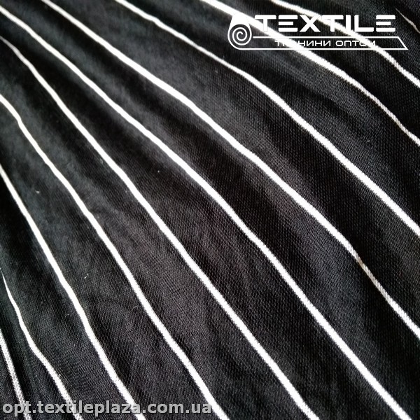 Трикотаж летний цветной 3536D1C15 полоска, черный