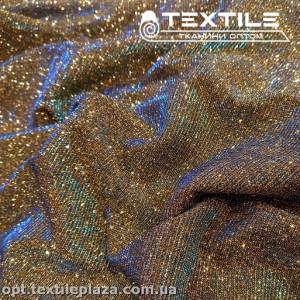 Трикотаж люрекс нарядный 4224C10 золотисто-синий