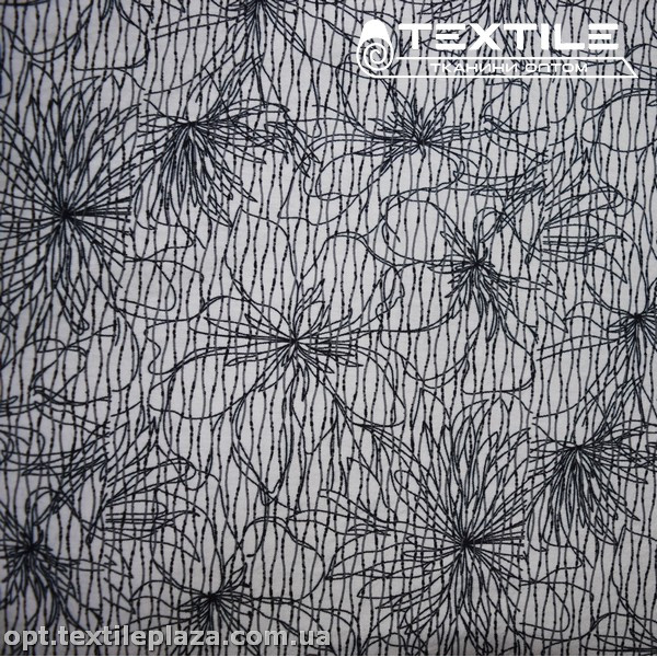 Трикотаж летний цветной 4099D1C1 цветы, серый