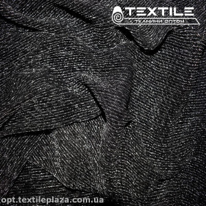 Трикотаж люрекс нарядный 3152D1C4 гофре, черный