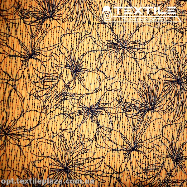 Трикотаж летний цветной 4099D1C2 цветы, желтый