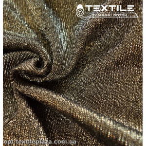 Трикотаж люрекс нарядный 2200D4C1 гофре, темное золото