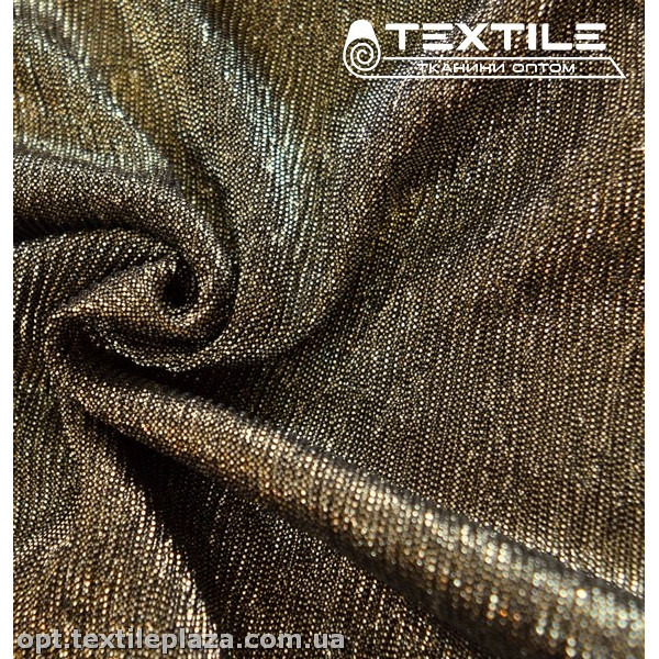 Трикотаж люрекс нарядный 2200D4C1 гофре, темное золото