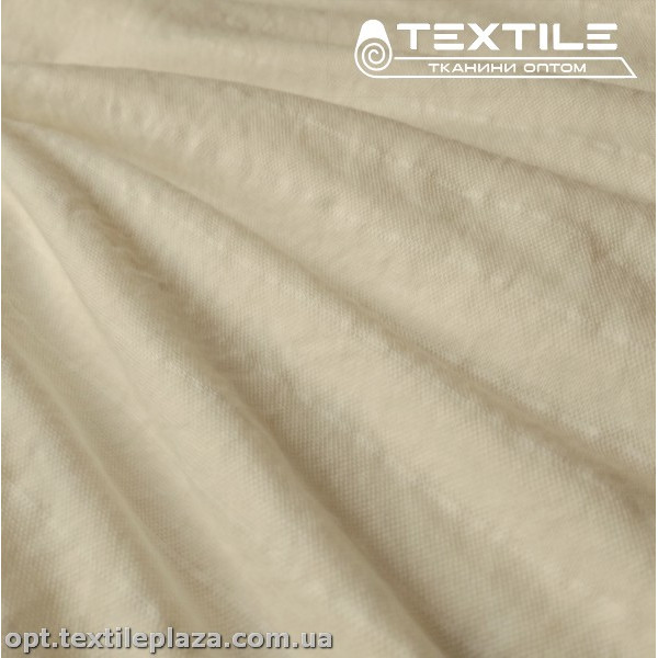 Трикотаж летний цветной 3536D1C2 полоска, молочно-кремовый