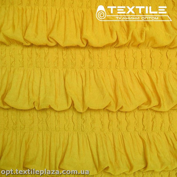 Трикотаж жаккард летний 82163D12C5 воланы, желтый