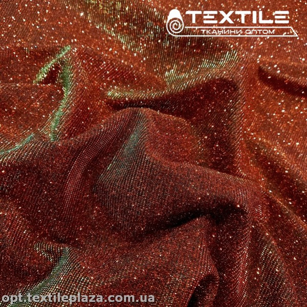 Трикотаж люрекс нарядный 4149C20 красно-салатовый