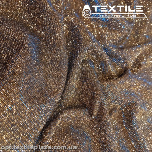 Трикотаж люрекс нарядный 4224C11 золотисто-голубой