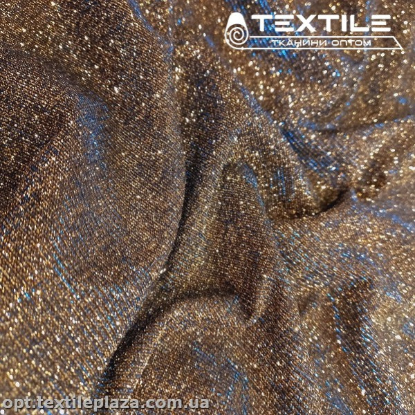 Трикотаж люрекс нарядный 4224C11 золотисто-голубой