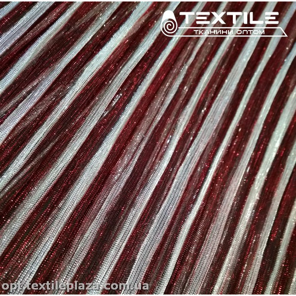 Трикотаж люрекс нарядный 3779D1C3 гофре, красный