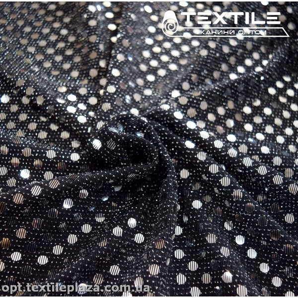 Трикотаж люрекс нарядный 6094D18C1 пайетки, серебро