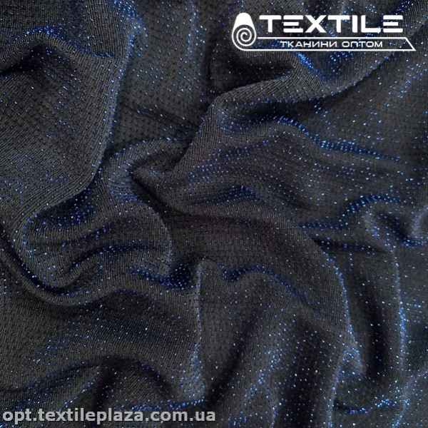 Трикотаж люрекс нарядный 6094D17C5 сине-черный