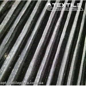 Трикотаж люрекс нарядный 3779D1C4 гофре, черный