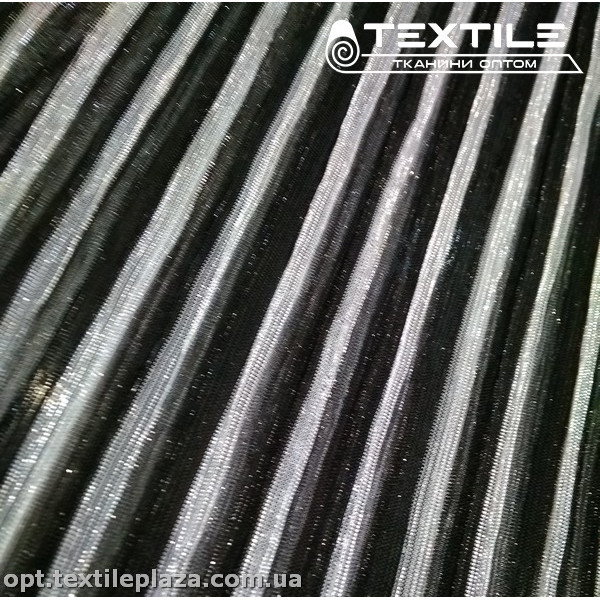 Трикотаж люрекс нарядный 3779D1C4 гофре, черный