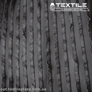 Трикотаж жаккард летний 6336 D2C2 рюши, черный