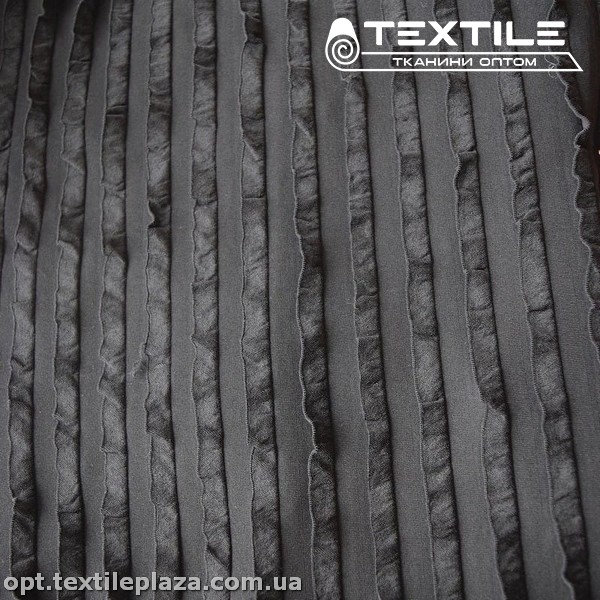 Трикотаж жаккард летний 6336 D2C2 рюши, черный