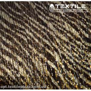 Трикотаж люрекс нарядный 1005D7C1 черно-золотой