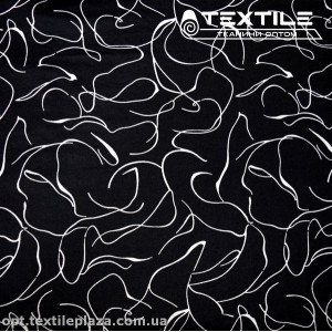 Трикотаж летний цветной 4099D4C1 абстракция, черный