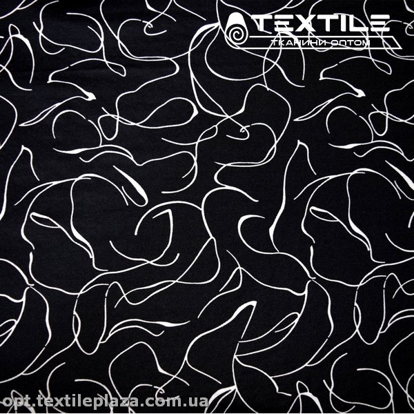 Трикотаж летний цветной 4099D4C1 абстракция, черный