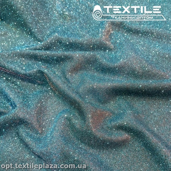 Трикотаж люрекс нарядный 4224C21 бирюзовый