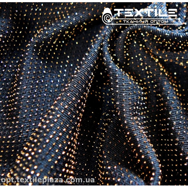 Трикотаж люрекс нарядный 6094D17C2 золотисто-черный