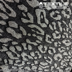 Трикотаж люрекс нарядный 61353D3C1 жаккард, серебристо-черный