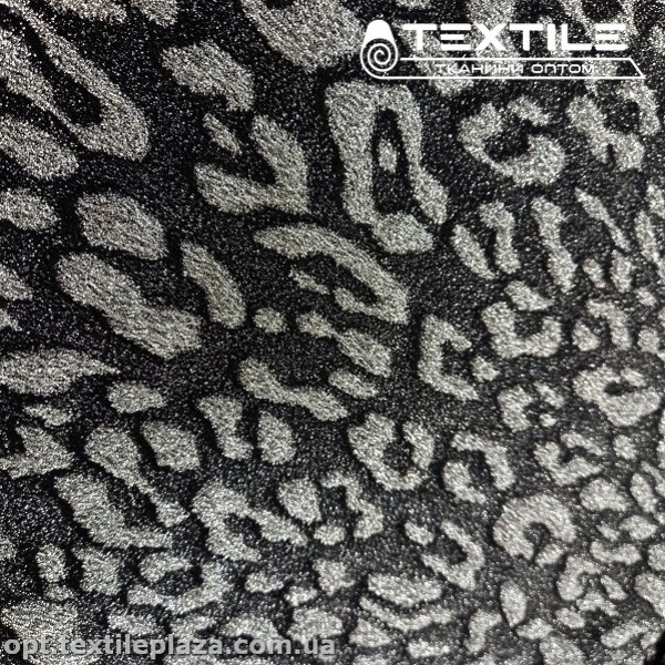 Трикотаж люрекс нарядный 61353D3C1 жаккард, серебристо-черный