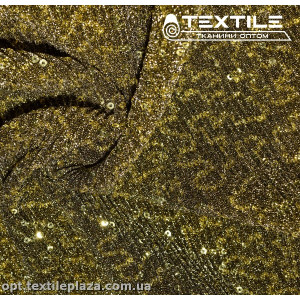 Трикотаж люрекс нарядный 6153D1C2 гофре, пайетки, золото