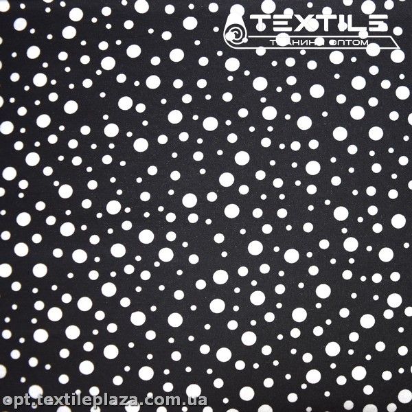 Трикотаж летний цветной 4099D3C1 горошек, черный