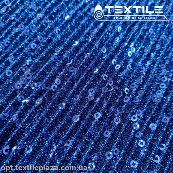 Трикотаж люрекс нарядный 12900D1C5 гофре, пайетки, электрик
